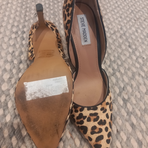 Steve madden leopard print faux fur heels - Picture 2 of 3